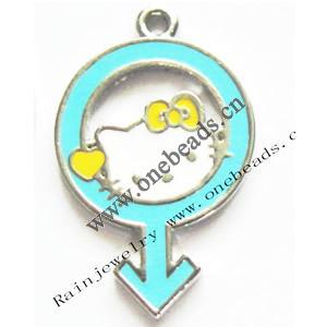 Zinc Alloy Enamel Pendant/Drop, 20x32mm, Sold by Bag