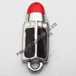 Zinc Alloy Enamel Pendant, Lipstick 9x23mm, Sold by PC