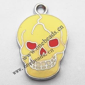 Zinc Alloy Enamel Pendant, Skeleton 13x20mm, Sold by PC