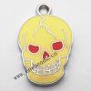 Zinc Alloy Enamel Pendant, Skeleton 13x20mm, Sold by PC