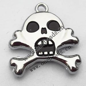 Zinc Alloy Enamel Pendant, Skeleton 22x20mm, Sold by PC