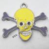 Zinc Alloy Enamel Pendant, Skeleton 30x27mm, Sold by PC