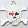 Zinc Alloy Enamel Pendant, Skeleton 33x32mm, Sold by PC