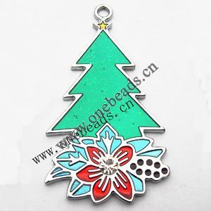 Zinc Alloy Enamel Pendant, Tree 27x49mm, Sold by PC