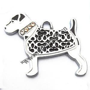 Zinc Alloy Enamel Pendant, Dog 43x33mm, Sold by PC