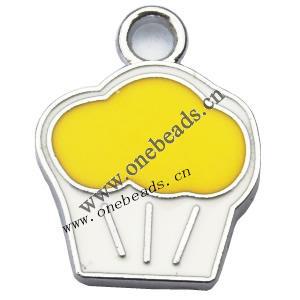 Zinc Alloy Enamel Pendant, 15x20mm, Sold by PC