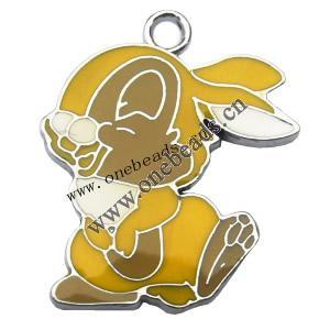 Zinc Alloy Enamel Pendant, Animal 20x23mm, Sold by PC