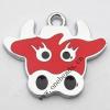 Zinc Alloy Enamel Pendant, Cattle Head 22x26mm, Sold by PC