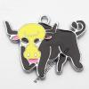 Zinc Alloy Enamel Pendant, Cattle 24x30mm, Sold by PC