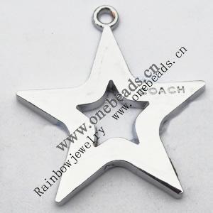 Zinc Alloy Enamel Pendant, Hollow Star 25x28mm, Sold by PC