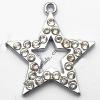 Zinc Alloy Enamel Pendant with Crystal, Hollow Star 16x23mm, Sold by PC