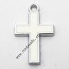 Zinc Alloy Enamel Pendant, Cross 22x27mm, Sold by PC