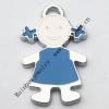 Zinc Alloy Enamel Pendant, Girl 17x26mm, Sold by PC