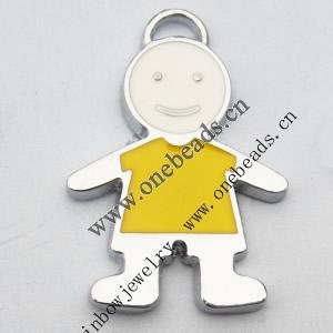 Zinc Alloy Enamel Pendant, 18x25mm, Sold by PC