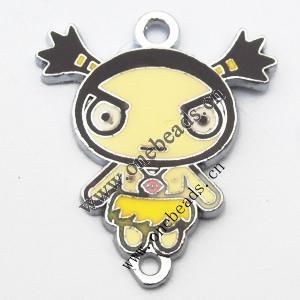 Zinc Alloy Enamel Pendant, Girl 20x24mm, Sold by PC