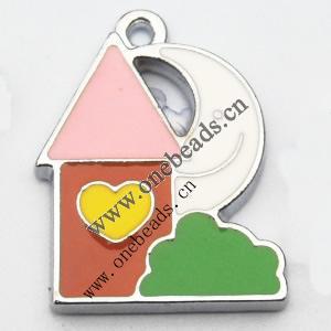 Zinc Alloy Enamel Pendant, 17x21mm, Sold by PC