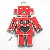 Zinc Alloy Enamel Pendant, Robot 22x29mm, Sold by PC