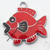 Zinc Alloy Enamel Pendant, Fish 20x24mm, Sold by PC