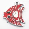 Zinc Alloy Enamel Pendant, Fish 29x27mm, Sold by PC