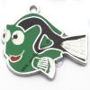 Zinc Alloy Enamel Pendant, Cartoon Fish 30x28mm, Sold by PC