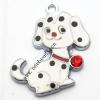Zinc Alloy Enamel Pendant with Crystal, Dog 25x29mm, Sold by PC