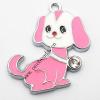 Zinc Alloy Enamel Pendant with Crystal, Dog 26x28mm, Sold by PC