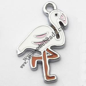 Zinc Alloy Enamel Pendant, Animal 16x26mm, Sold by PC