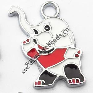 Zinc Alloy Enamel Pendant, Animal 14x25mm, Sold by PC