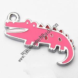 Zinc Alloy Enamel Pendant, Animal 16x32mm, Sold by PC