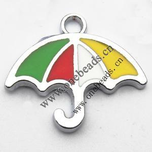 Zinc Alloy Enamel Pendant, Umbrellas 20x17mm, Sold by PC