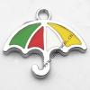 Zinc Alloy Enamel Pendant, Umbrellas 20x17mm, Sold by PC