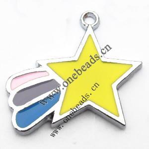 Zinc Alloy Enamel Pendant, 25x24mm, Sold by PC