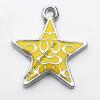 Zinc Alloy Enamel Pendant, Star 20x23mm, Sold by PC