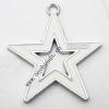 Zinc Alloy Enamel Pendant, Hollow Star 33x36mm, Sold by PC