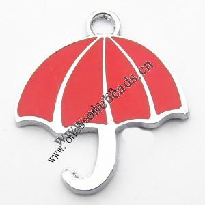 Zinc Alloy Enamel Pendant, Umbrellas 25x27mm, Sold by PC