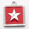 Zinc Alloy Enamel Pendant, Square 16x19mm, Sold by PC