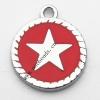 Zinc Alloy Enamel Pendant, Flat Round 15x18mm, Sold by PC