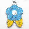 Zinc Alloy Enamel Pendant, Flower 18x28mm, Sold by PC