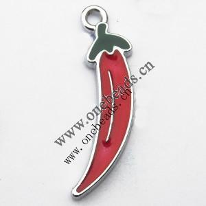 Zinc Alloy Enamel Pendant, Vegetables 10x28mm, Sold by PC