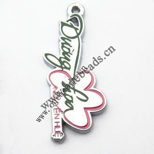 Zinc Alloy Enamel Pendant, 12x30mm, Sold by PC