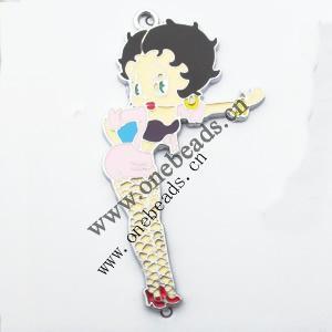 Zinc Alloy Enamel Pendant, Girl 38x68mm, Sold by PC