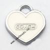 Zinc Alloy Enamel Pendant, Heart 14x14mm, Sold by PC