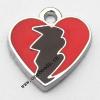 Zinc Alloy Enamel Pendant, Heart 15x15mm, Sold by PC