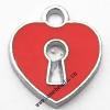 Zinc Alloy Enamel Pendant, Heart 16x18mm, Sold by PC