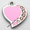 Zinc Alloy Enamel Pendant, Heart 19x22mm, Sold by PC