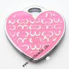 Zinc Alloy Enamel Pendant, Heart 20x20mm, Sold by PC