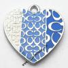 Zinc Alloy Enamel Pendant, Heart 20x21mm, Sold by PC