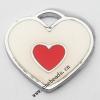 Zinc Alloy Enamel Pendant, Heart 22x21mm, Sold by PC