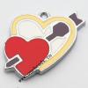 Zinc Alloy Enamel Pendant, Heart 24x18mm, Sold by PC