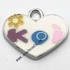 Zinc Alloy Enamel Pendant, Heart 22x18mm, Sold by PC